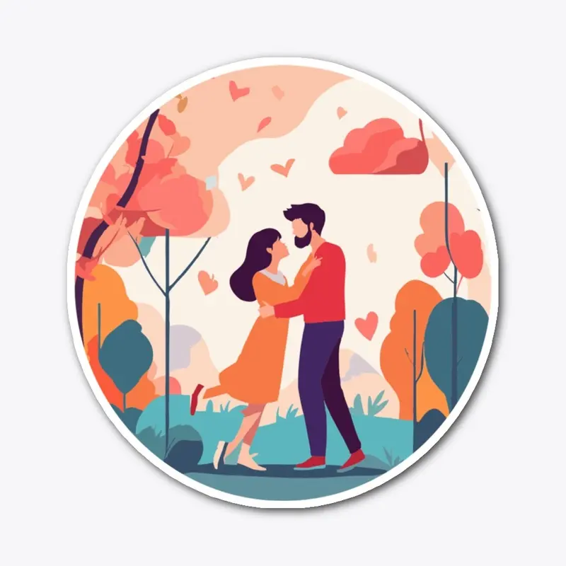 "Valentine's Delight: Heartfelt Sticker"